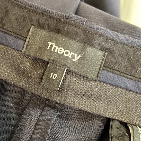 Theory Navy Wool Treeca Slim Fit Trousers size 10 - Picture 9 of 16